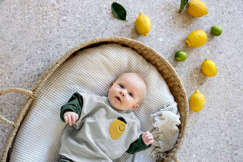 Lässig - Kids sweater GOTS Lemon light blue