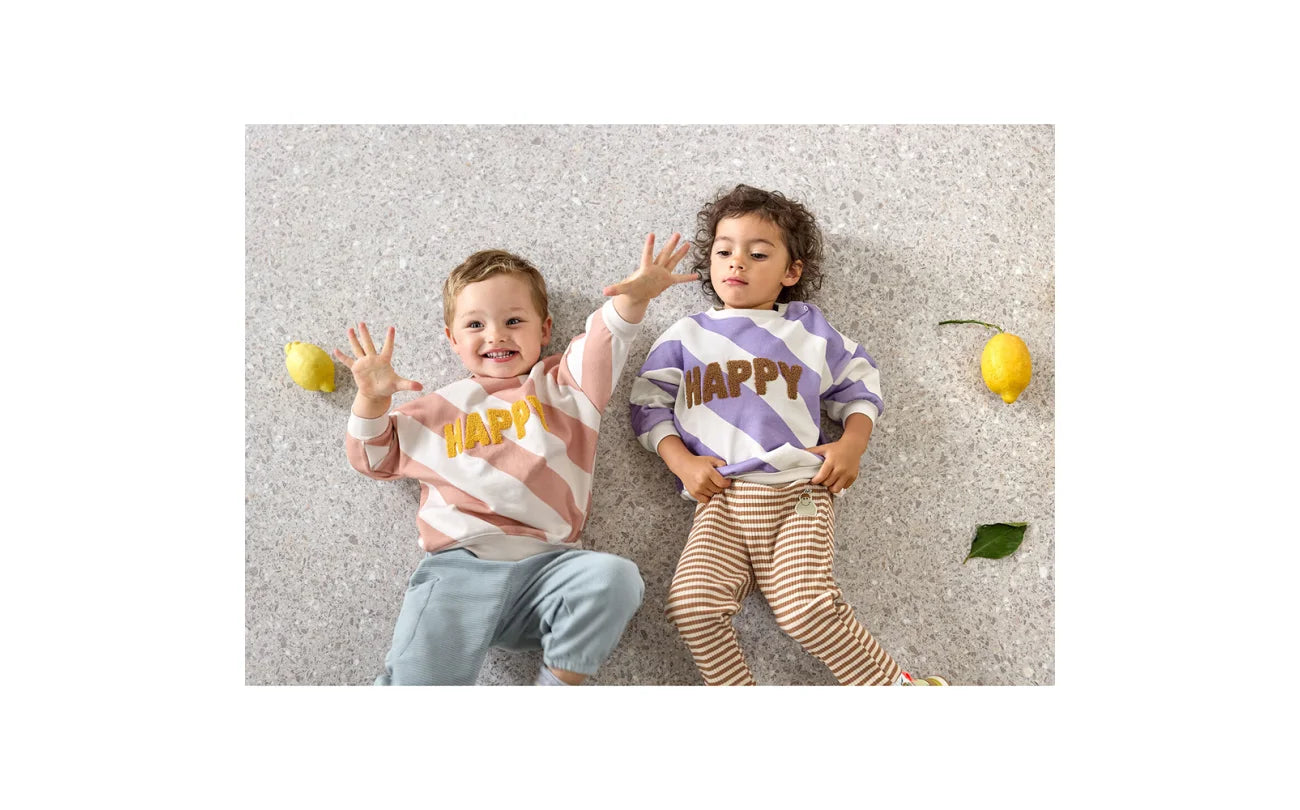 Lässig - Kids sweater GOTS Happy milky/ lilac