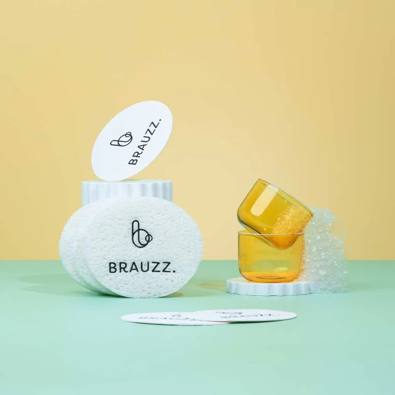 BRAUZZ - herbruikbare en composteerbare pop-up spons