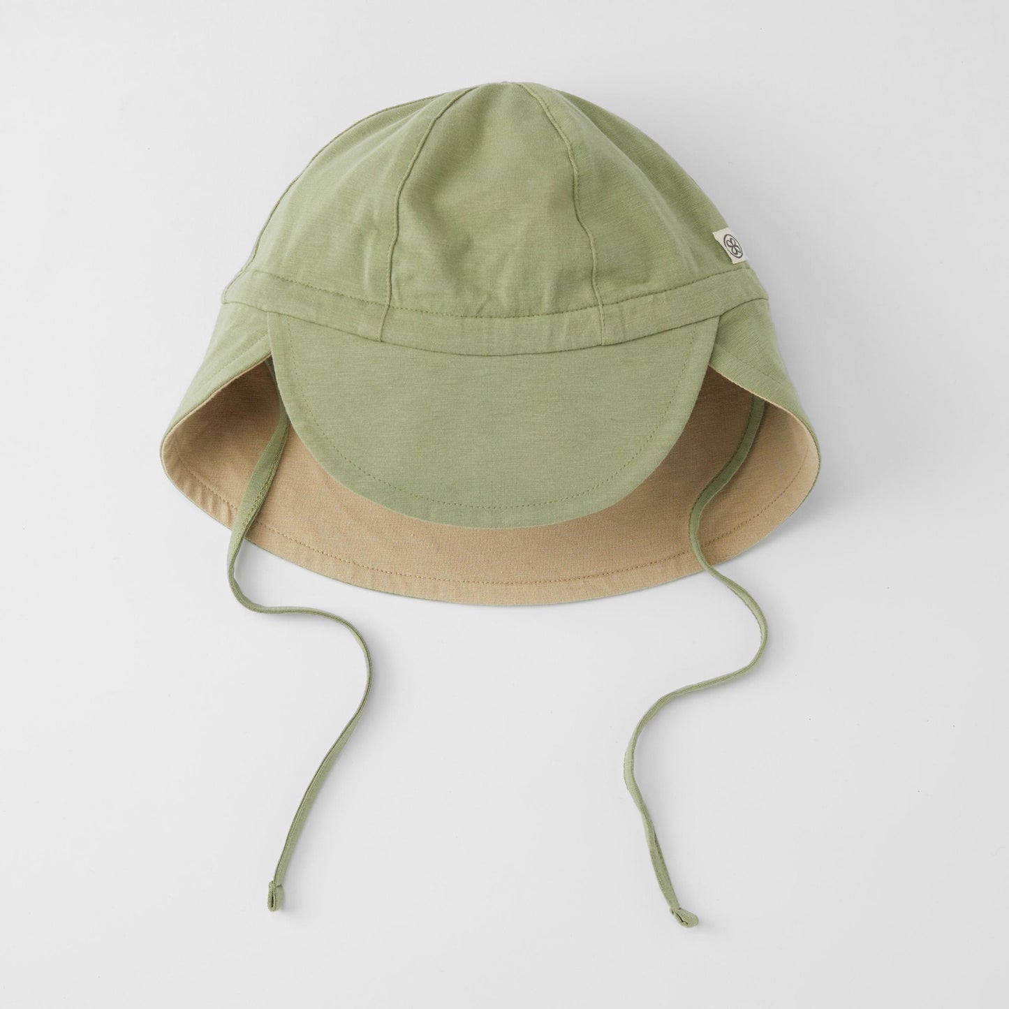 Cloby - omkeerbare zonnehoedje UPF 50+ olive green/sandy beach
