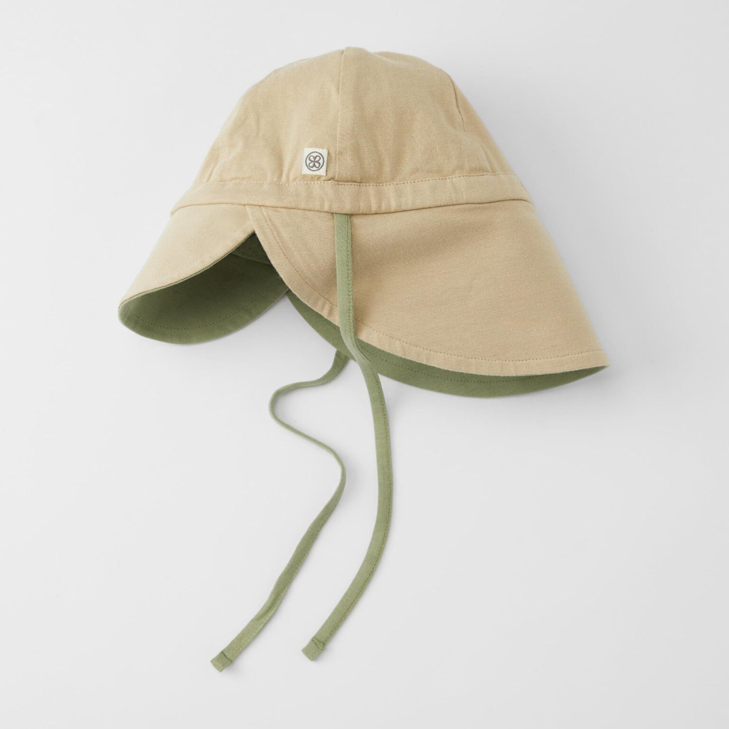 Cloby - omkeerbare zonnehoedje UPF 50+ olive green/sandy beach