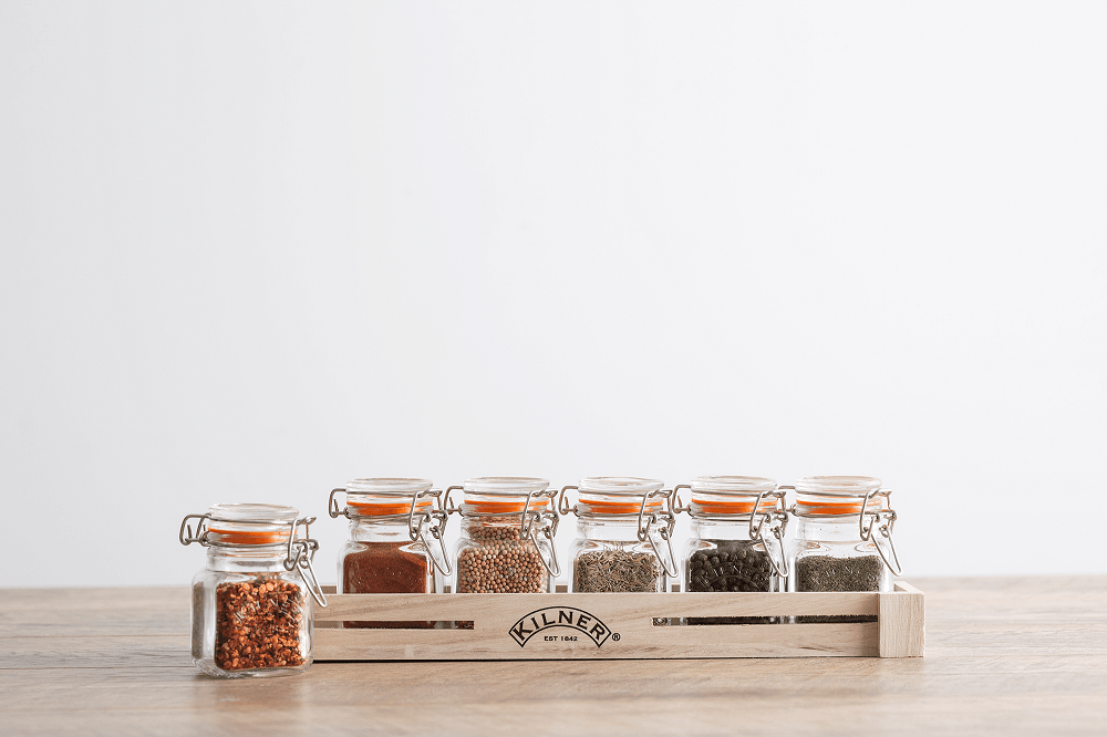 Kilner 6st kruidebpotjes met houder