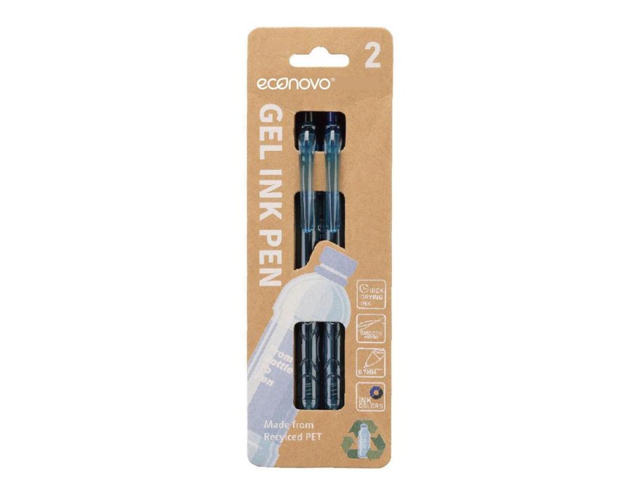 Econovo - gelpennen (2) blauw en zwart 0,7mm