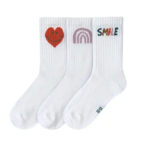 Lässig - tennis socks 3psc GOTS Little Gang Smile - verschillende maten