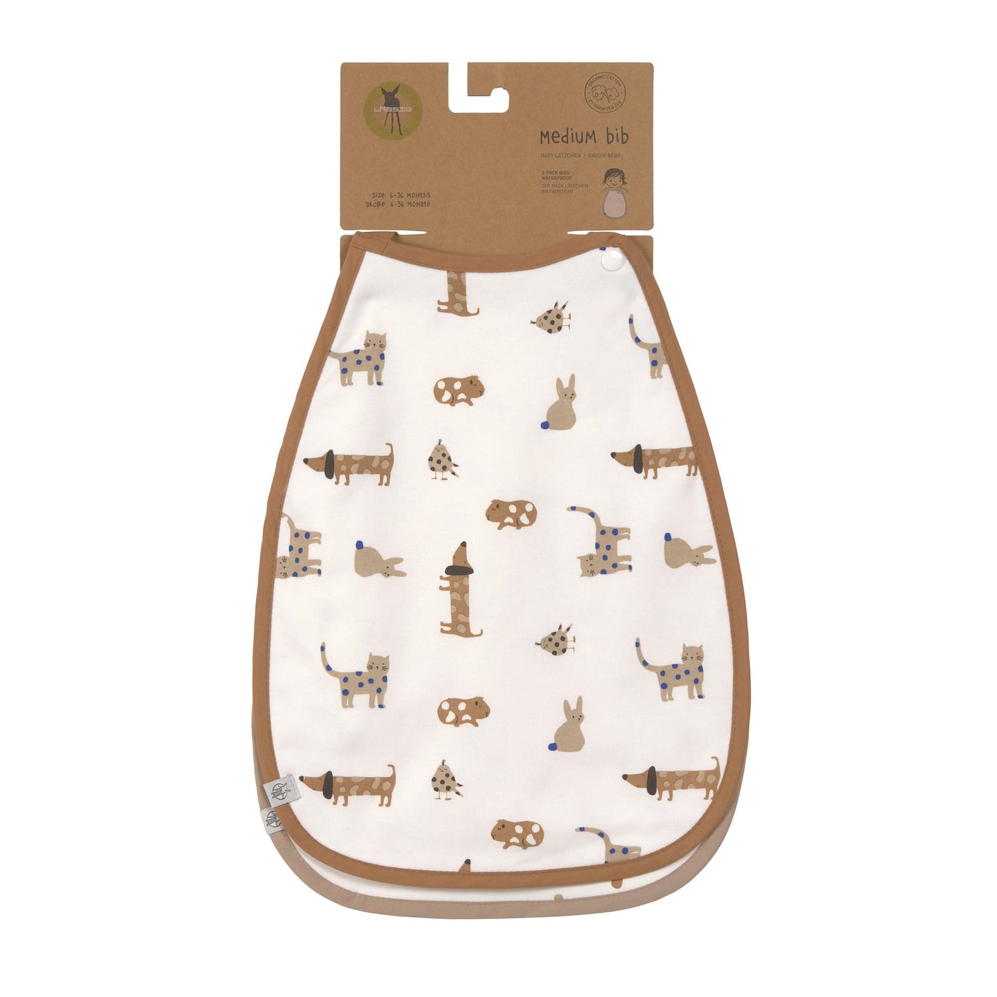 Lässig - medium slabbetje - little mateys royal blue - 2 stuks - 6 tot 36 maanden