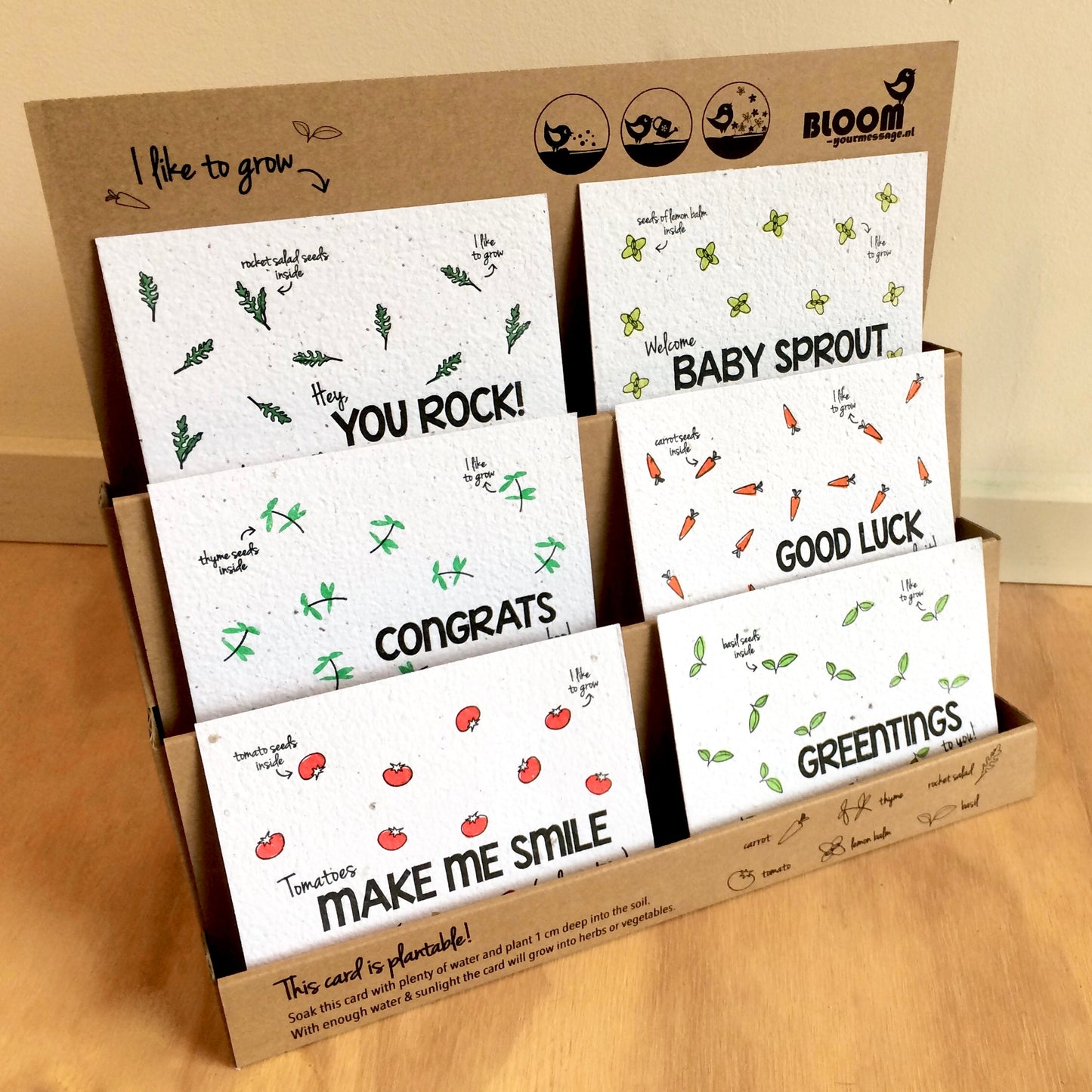Bloom Your Message - plantbare kaarten - vegetable and herb collection