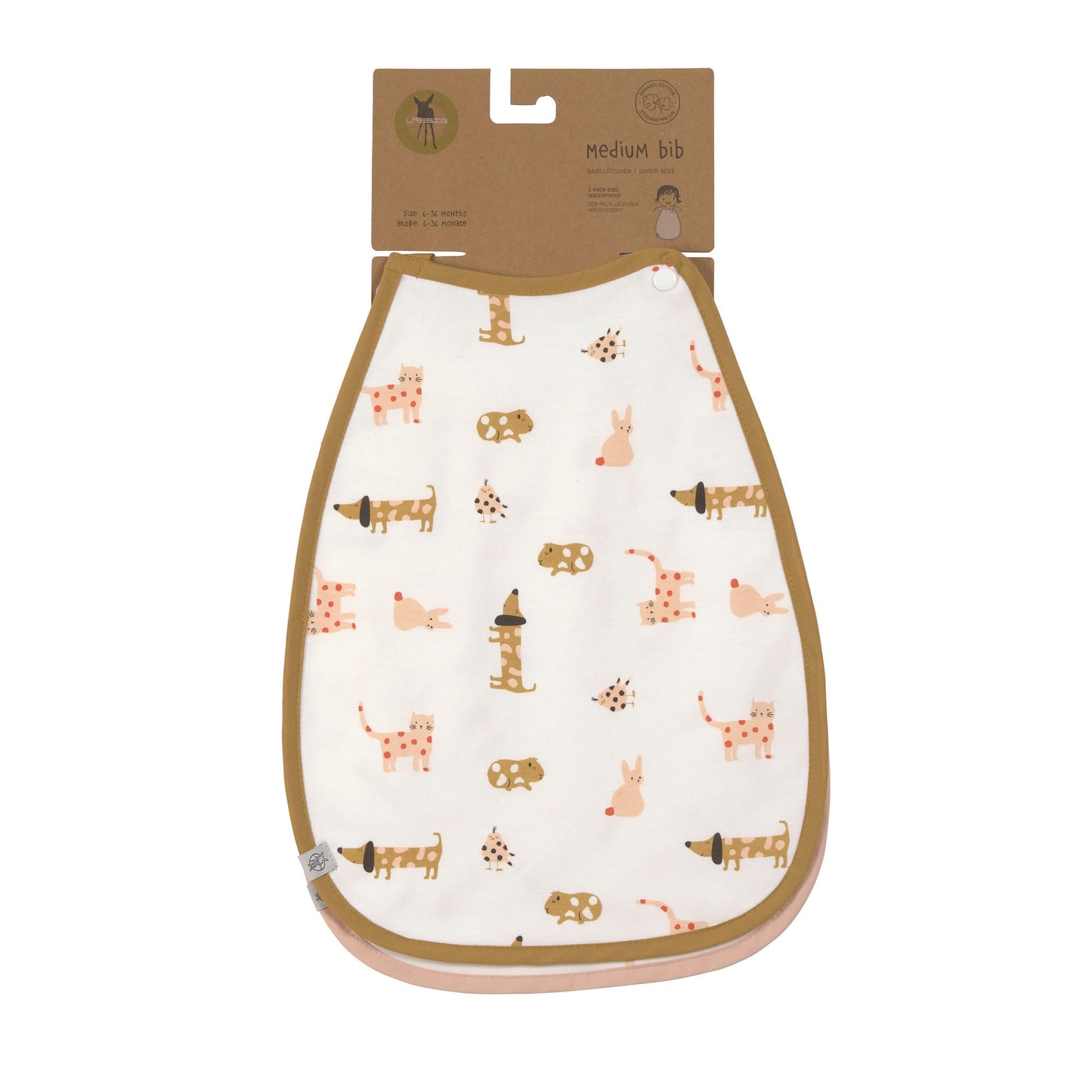 Lässig - medium slabbetje - 2 stuks - little mateys spicy orange - 6 tot 36 maanden