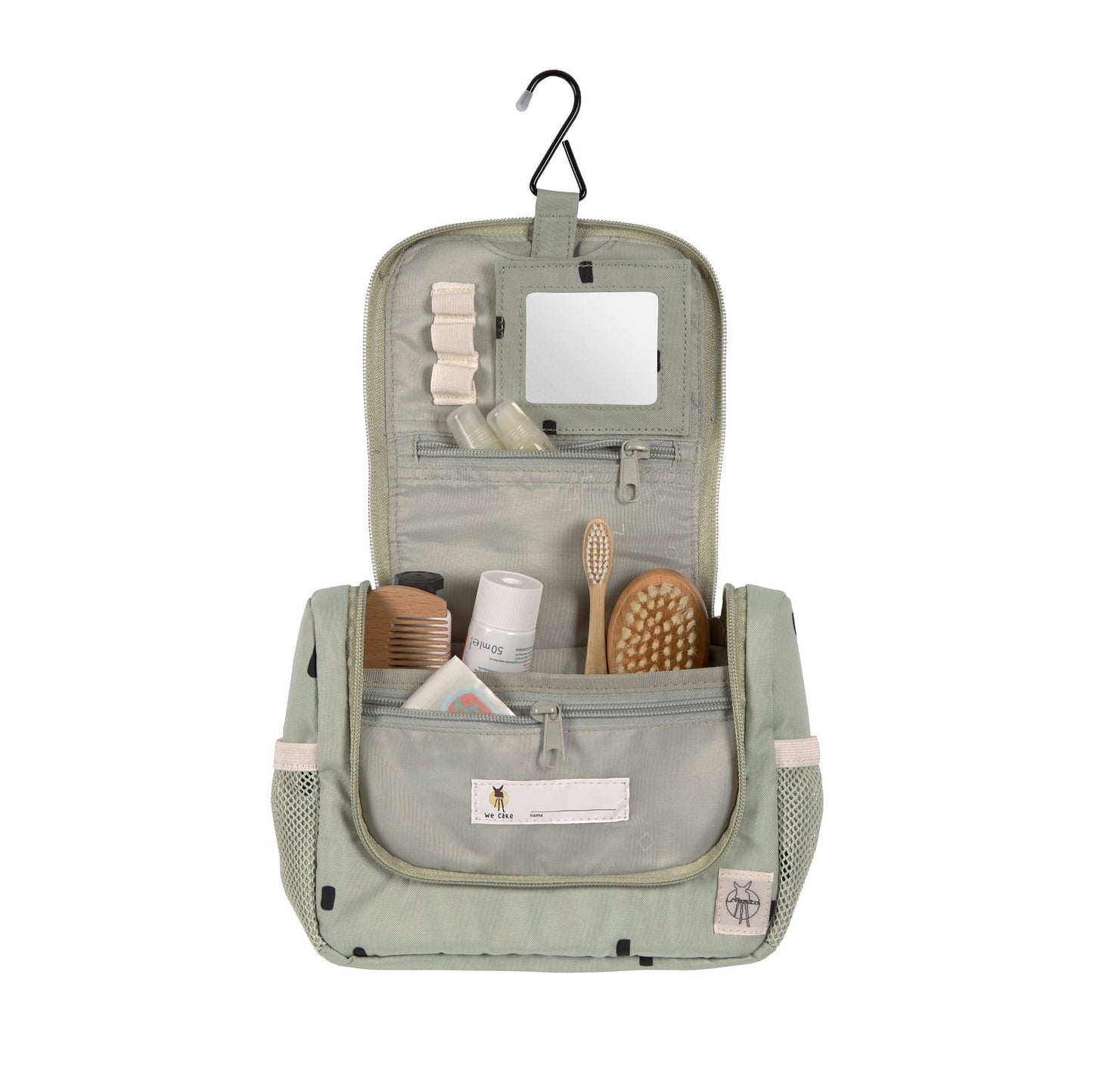 Lässig - mini washbag - happy prints light olive