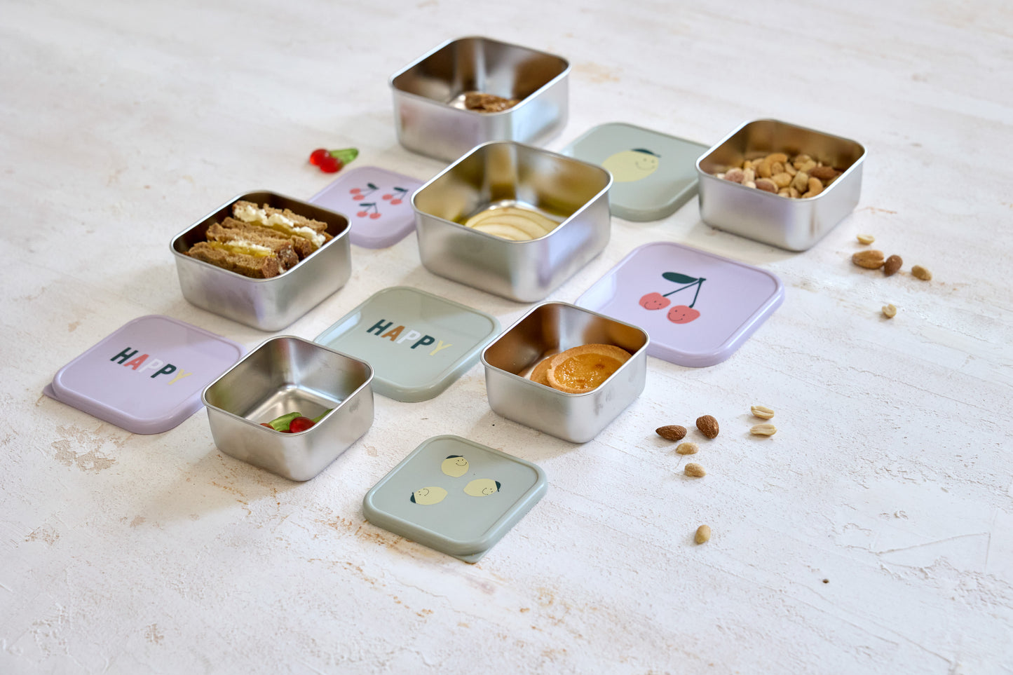 Lässig - Snackbox Stainless Steel 3stuks (verschillende varianten)