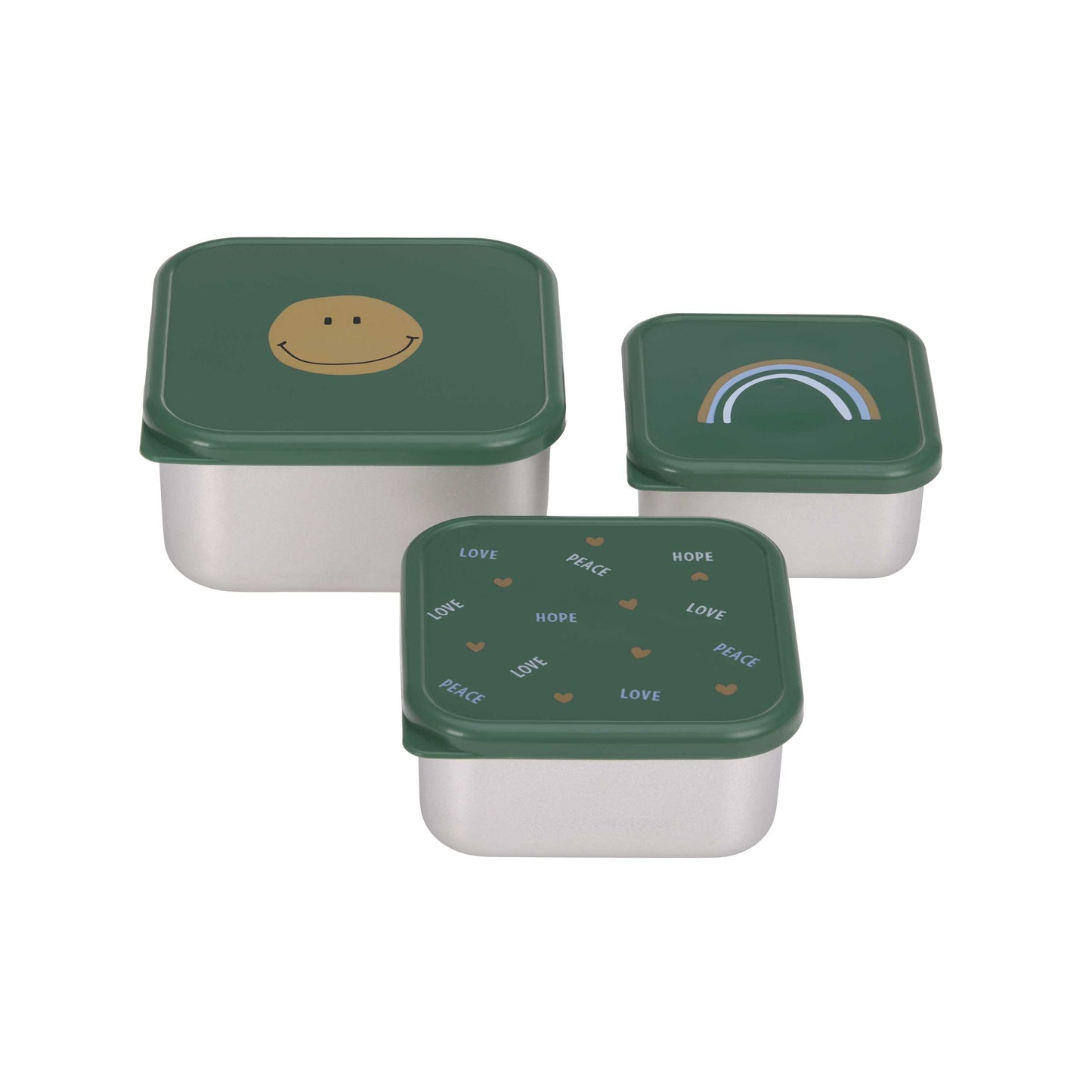 Lässig - Snackbox Stainless Steel 3stuks (verschillende varianten)