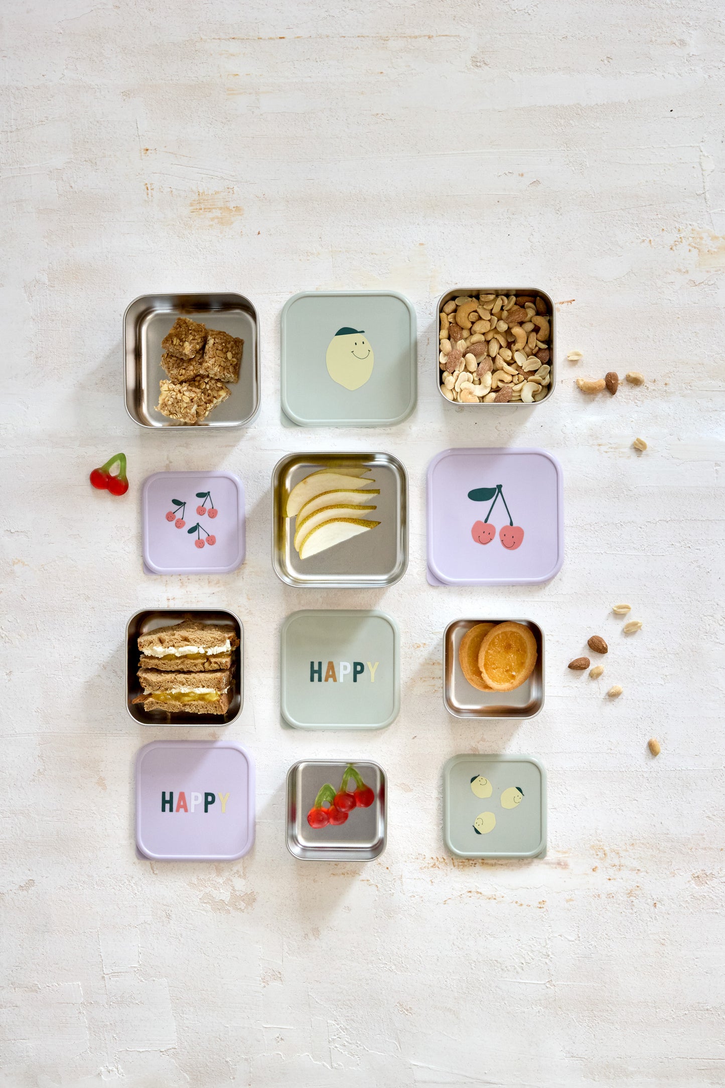 Lässig - Snackbox Stainless Steel 3stuks (verschillende varianten)