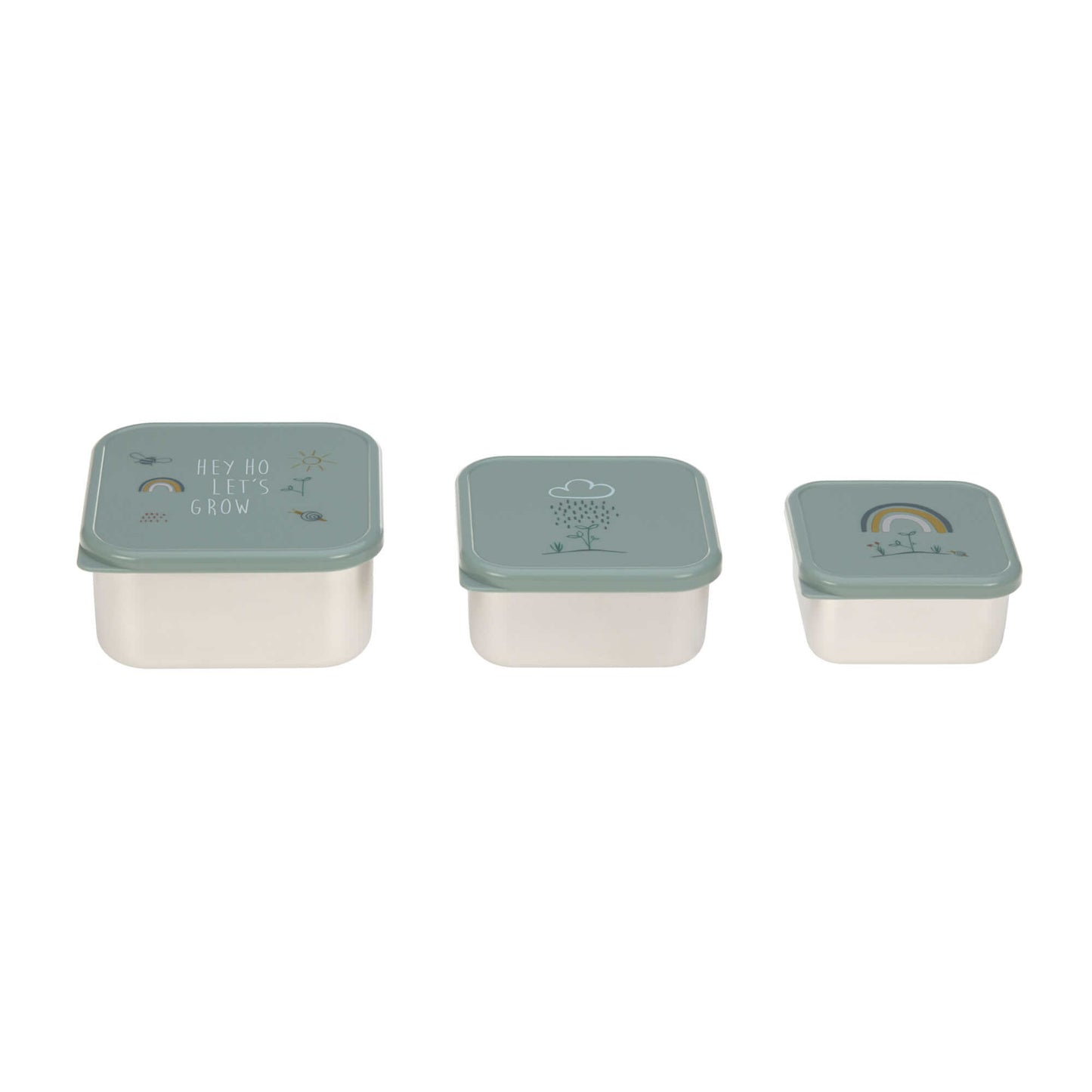 Lässig - Snackbox Stainless Steel 3stuks (verschillende varianten)