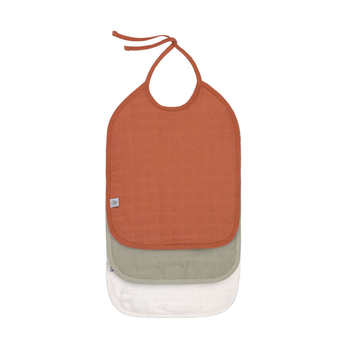 Lässig - medium slabbetje/spuugdoekje - 3 stuks - rust/olive/milky - 6 tot 24 maanden