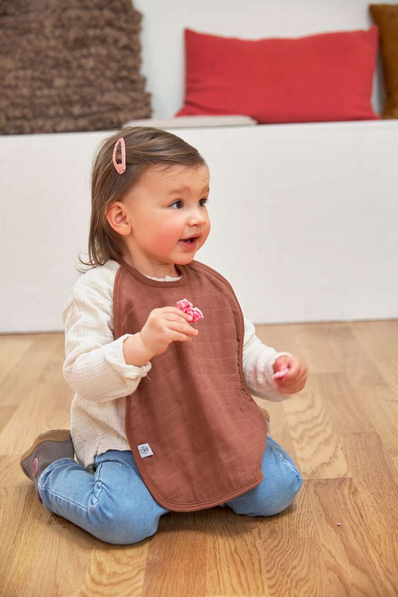 Lässig - medium slabbetje/spuugdoekje - 3 stuks - rust/olive/milky - 6 tot 24 maanden