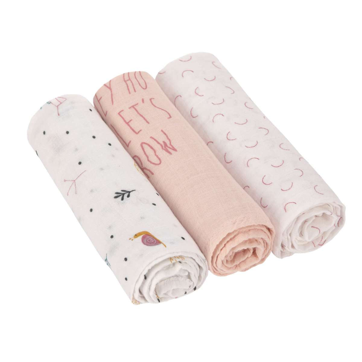 Lässig - heavenly soft swaddle L garden explorer girls - 3 stuks